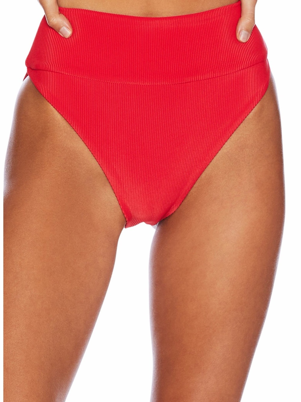 Beach Riot Red Ribbed Tie-Front Bikini Set - Picture 5 of 6